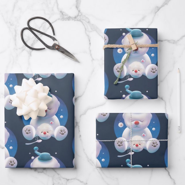 Hoja De Papel De Regalo Bichon Ice Shaver Dreamland (Anverso)