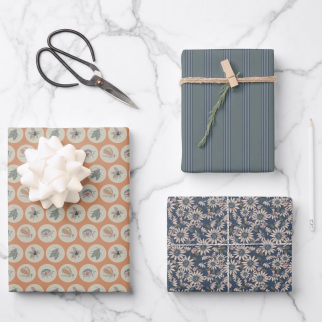 Hoja De Papel De Regalo Bichos juguetones  (Anverso)