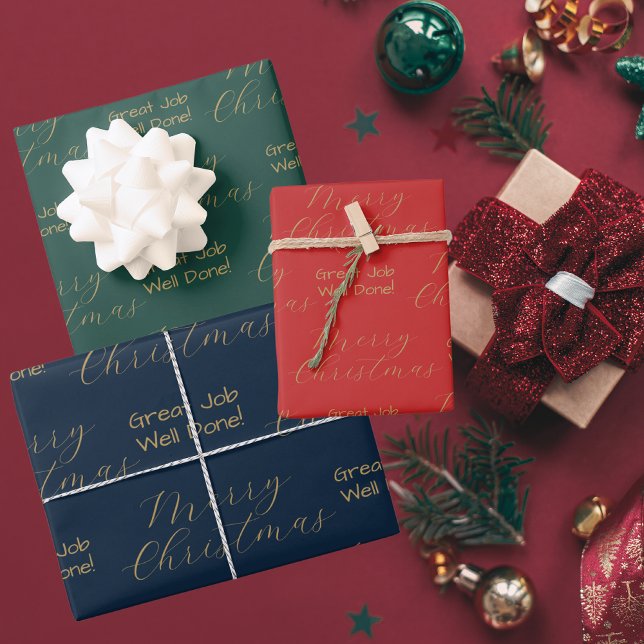 Hoja De Papel De Regalo Bien hecho | Merry Christmas Employee (Subido por el creador)