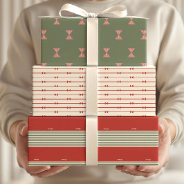 Hoja De Papel De Regalo Big Bow of Striped Ribbon