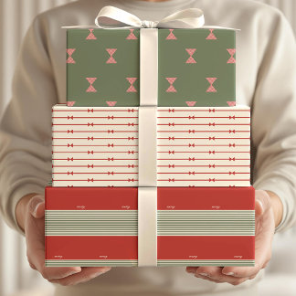 Hoja De Papel De Regalo Big Bow of Striped Ribbon