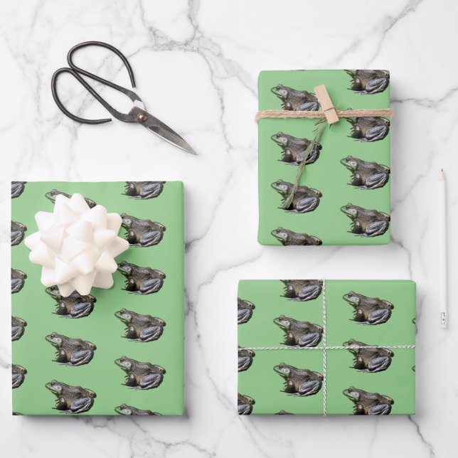 Hoja De Papel De Regalo Big Old Bullfrog Animal Nature (Anverso)