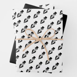 Hoja De Papel De Regalo Bigote de Tuxedo de Sombrero de Copa Alta Boda