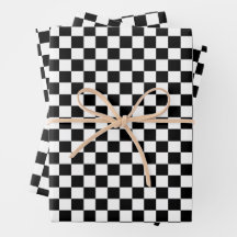 Black and White Checkered Print