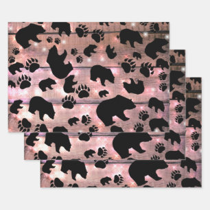 Hoja De Papel De Regalo Black Bear Black Bear Papers