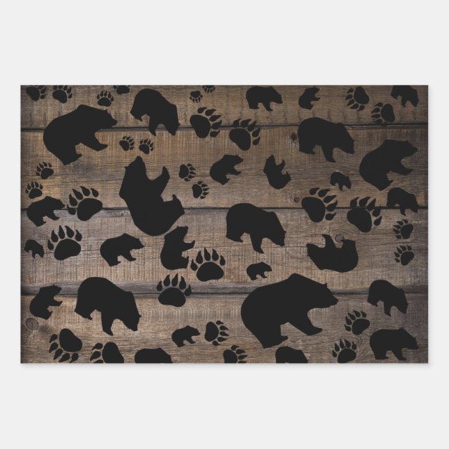 Hoja De Papel De Regalo Black Bear Black Bear Papers (Anverso)