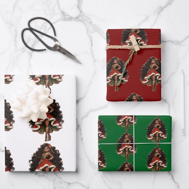 Hoja De Papel De Regalo Black Female Nutcracker Dancer Gift Wrapping Paper (Anverso)