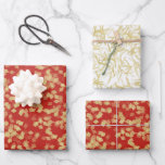 Hoja De Papel De Regalo Black Gold Abstract Red Lips Bridal Shower<br><div class="desc">Confetti blanco rojo dorado Resumen ducha de novia o cumpleaños</div>