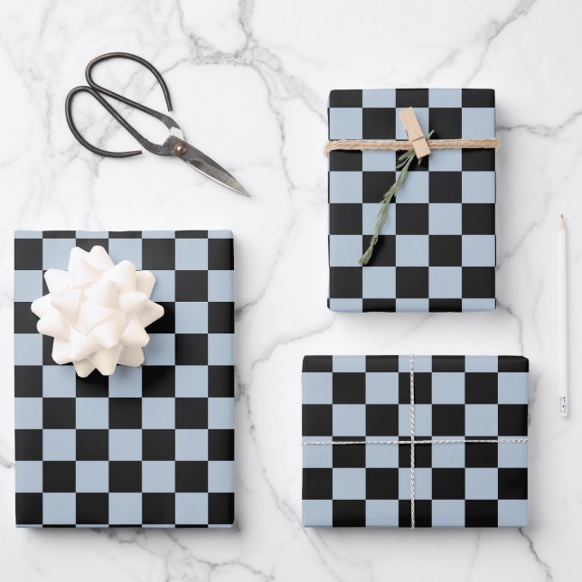 Hoja De Papel De Regalo Black ice checkered pattern (Anverso)
