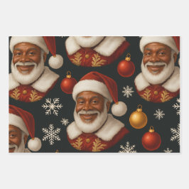 Hoja De Papel De Regalo Black Santa Sheets