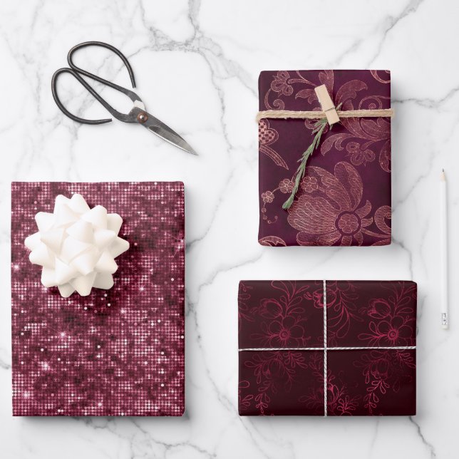 Hoja De Papel De Regalo Blackberry Wine Pattern  (Anverso)