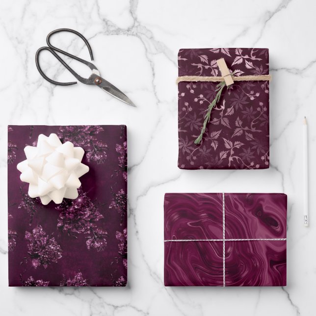 Hoja De Papel De Regalo Blackberry Wine Pattern  (Anverso)