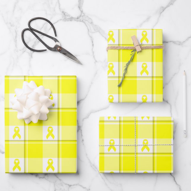 Hoja De Papel De Regalo Bladder Cancer Awareness Plaid Wrapping Paper (Anverso)