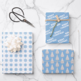 Hoja De Papel De Regalo Blanca | Azul helado | NAVIDADES