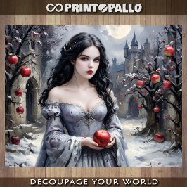 Hoja De Papel De Regalo Blancanieves y la manzana - Decoupage