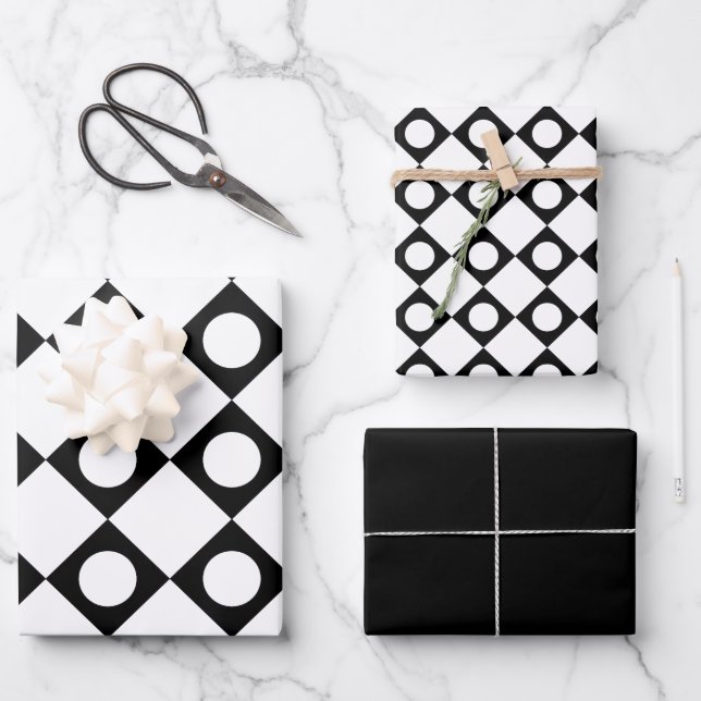 Hoja De Papel De Regalo Blanco de Mod Retro 60 (Anverso)