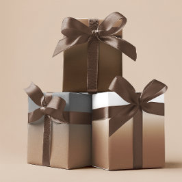 Hoja De Papel De Regalo Blanco Marrón Gris y Mezcla Ombre Marrón Claro