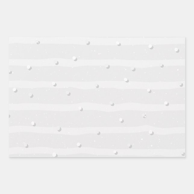 Hoja De Papel De Regalo Blanco Natural con Patrón (Anverso)