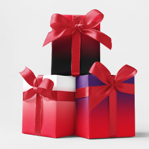Hoja De Papel De Regalo Blanco Negro y Mezcla Ombre de Rojo y Púrpura Real
