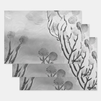 Hoja De Papel De Regalo Blanco y negro astutos