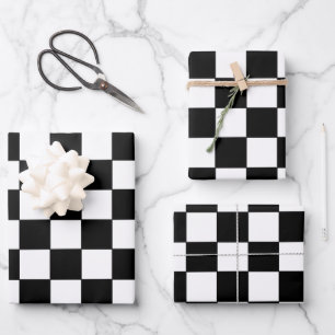 Hoja De Papel De Regalo Blanco y negro verificados