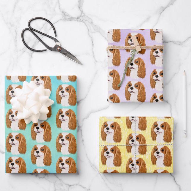 Hoja De Papel De Regalo Blenheim Cavalier King Charles Spaniel regalo (Anverso)