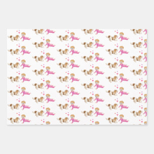 Hoja De Papel De Regalo Blenheim Cavalier King Charles Spaniel y Baby