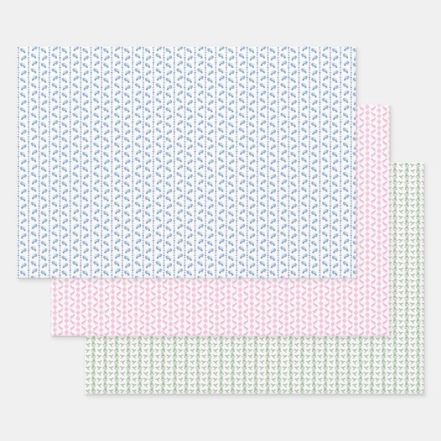 Hoja De Papel De Regalo Block Print Animal Wrapping Paper (3) (Set)