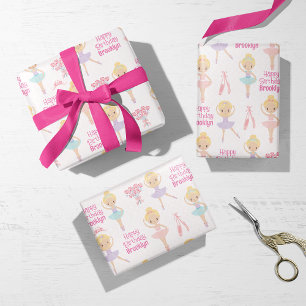Hoja De Papel De Regalo Blonde Ballerina Personalizada