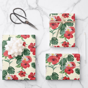 Hoja De Papel De Regalo Blooms tropicales del Loto Blanco