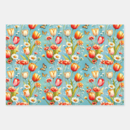 Hoja De Papel De Regalo Bloomscape Blue 3