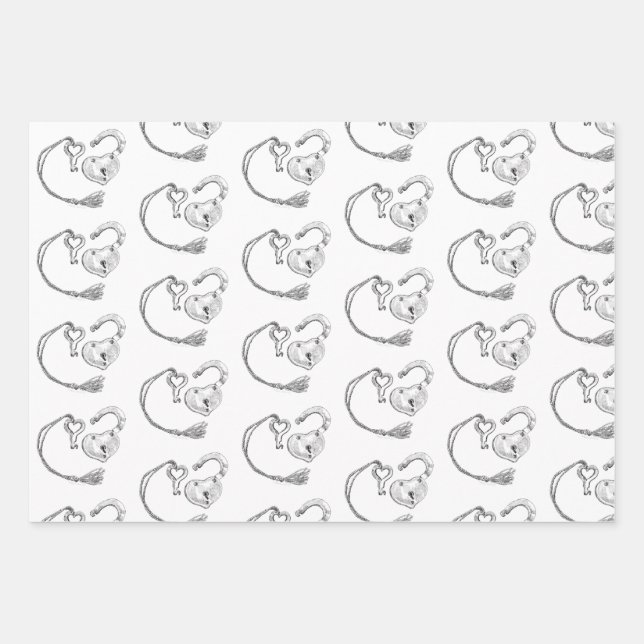 Hoja De Papel De Regalo Bloqueo cardíaco y tecla (Anverso)