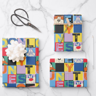 Hoja De Papel De Regalo Bloques de comprobador de caracteres de LOONEY TUN