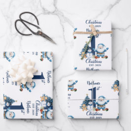 Hoja De Papel De Regalo Blue Boy First Christmas