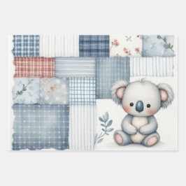 Hoja De Papel De Regalo Blue Denim Koala