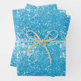 Hoja De Papel De Regalo Blue Glitter