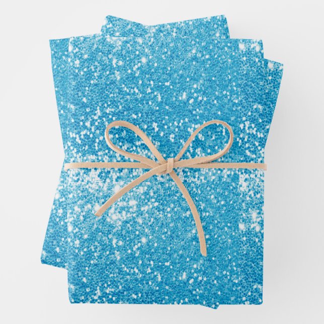 Hoja De Papel De Regalo Blue Glitter (In situ)