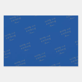 Hoja De Papel De Regalo Blue Happy Cumpleaños