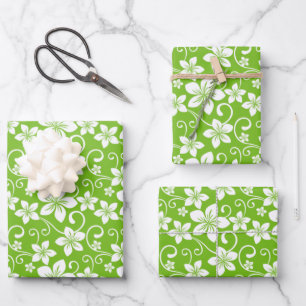 HOJA DE PAPEL DE REGALO BLUE HAWAII (LIME)
