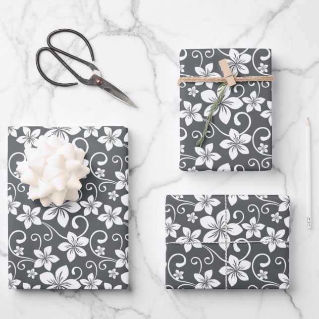 HOJA DE PAPEL DE REGALO BLUE HAWAII (PEWTER) (Anverso)