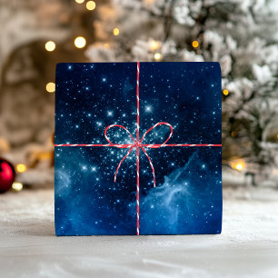 Hoja De Papel De Regalo Blue Ombre Sparkly Stars Mezcla Celestial