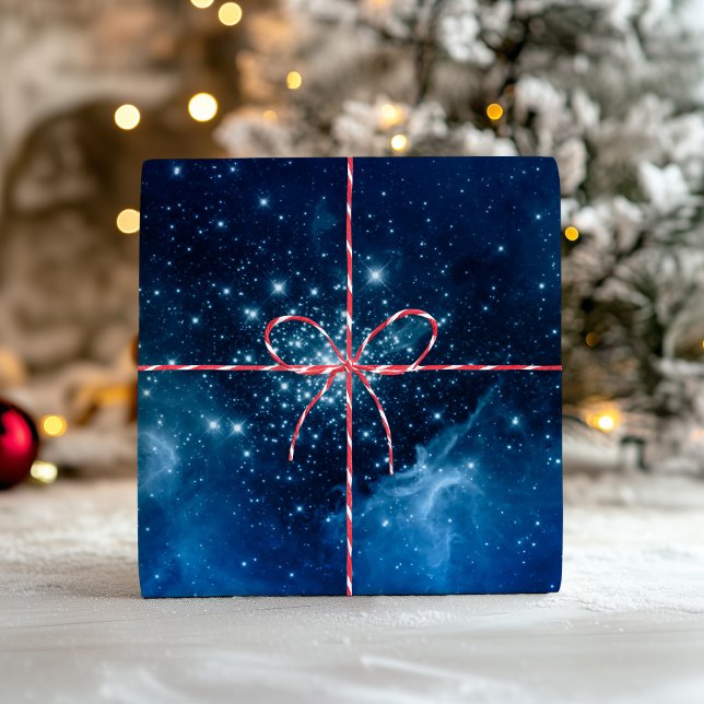 Hoja De Papel De Regalo Blue Ombre Sparkly Stars Mezcla Celestial (Blue Ombre Sparkly Stars Celestial Mix Wrapping Paper Sheets)