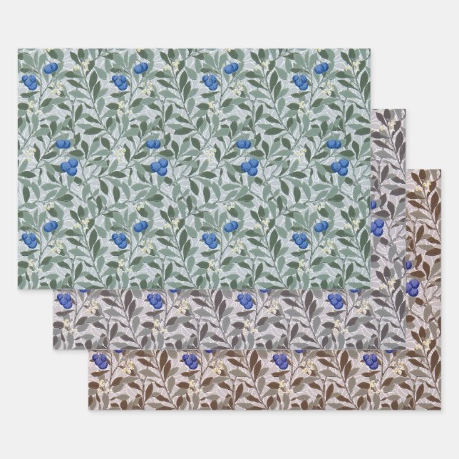 Hoja De Papel De Regalo Blueberry Tree, William Morris (Set)