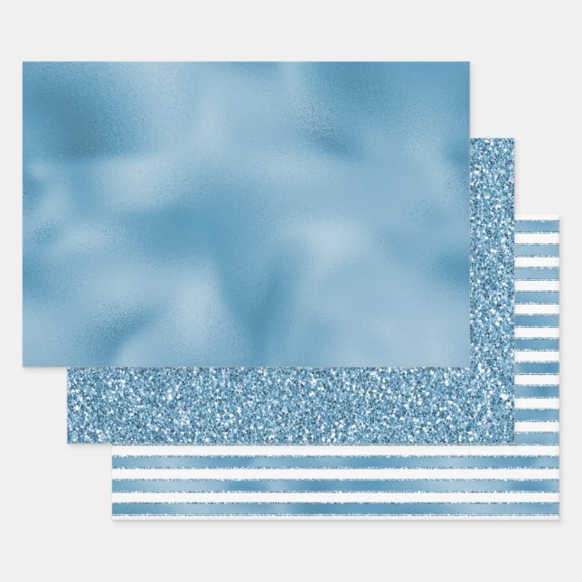 Hoja De Papel De Regalo Boda azul turquesa (Set)