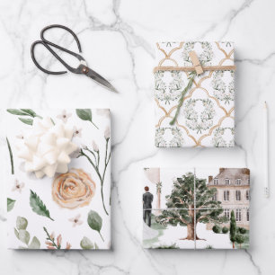 Hoja De Papel De Regalo Boda Bridal Shower Watercolor