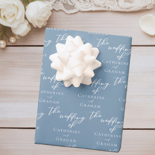 Hoja De Papel De Regalo Boda costero azul turbio personalizado