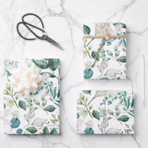 Hoja De Papel De Regalo Boda de ducha de novia floral blanca