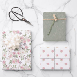 Hoja De Papel De Regalo Boda de encaje floral y dorado