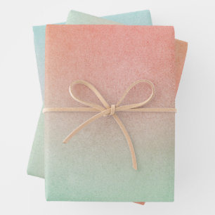 Hoja De Papel De Regalo Boda de menta melocotón naranja