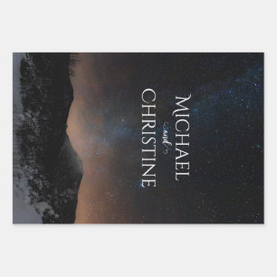 Hoja De Papel De Regalo Boda del cielo nocturno bajo las estrellas